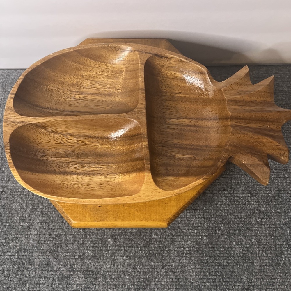 Handcrafted Wooden Pineapple Divided Serving Tray Bowl Philippines Sunmarc Home